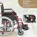 Foldable Transport Wheelchair for Adults, 300 lbs Support