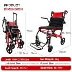 Portable Lightweight Wheelchair with Telescopic Handle