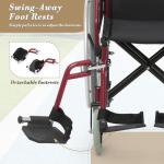 Foldable Transport Wheelchair for Adults, 300 lbs Support