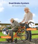 VOCIC Folding Lightweight Wheelchair with Double Brakes