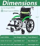 Lightweight Foldable Manual Wheelchair for Adults