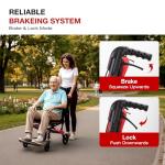 Portable Lightweight Wheelchair with Telescopic Handle