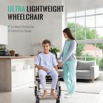 Lightweight Foldable Transport Wheelchair for Seniors