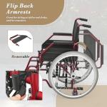 Foldable Transport Wheelchair for Adults, 300 lbs Support