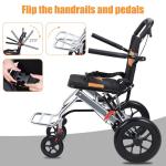 Toilmua Lightweight Portable Wheelchair with Handbrake