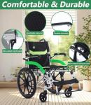 Lightweight Foldable Manual Wheelchair for Adults