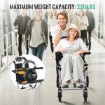 Lightweight Foldable Transport Wheelchair for Seniors