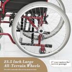 Foldable Transport Wheelchair for Adults, 300 lbs Support