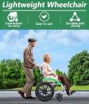 Lightweight Foldable Manual Wheelchair for Adults