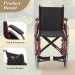 Foldable Transport Wheelchair for Adults, 300 lbs Support