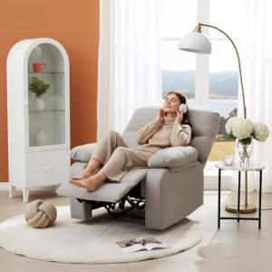Grey Manual Reclining Sofa Chair for Comfort