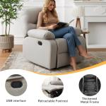 Grey Manual Reclining Sofa Chair for Comfort