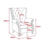 Chesterfield Wingback Recliner Chair in Sage Green