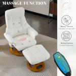 DEKKETO Ergonomic Recliner Chair with Footstool