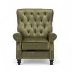 Chesterfield Wingback Recliner Chair in Sage Green