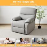 Grey Manual Reclining Sofa Chair for Comfort
