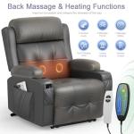 Electric Recliner Chair with Massage, Heat, Footrest