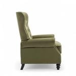 Chesterfield Wingback Recliner Chair in Sage Green