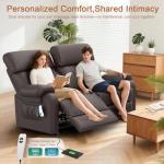 SQUEBILIFE Dual Recliner Sofa with Massage & Heat