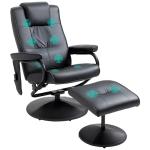 HOMCOM Faux Leather Massage Recliner Chair with Footstool