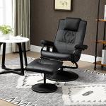 HOMCOM Faux Leather Massage Recliner Chair with Footstool