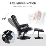 HOMCOM Faux Leather Massage Recliner Chair with Footstool