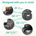 SQUEBILIFE Elderly Recliner Chair with Massage & Heat