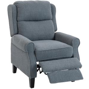 HOMCOM Grey Fabric Recliner Armchair
