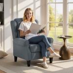 HOMCOM Grey Fabric Recliner Armchair
