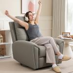 HOMCOM Grey Manual Recliner Chair for Living Room