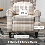 Khaki Push Back Recliner Chair with Footrest