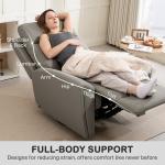 HOMCOM Grey Manual Recliner Chair for Living Room