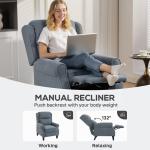 HOMCOM Grey Fabric Recliner Armchair