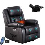 Heated Leather Electric Recliner with Massage функціями