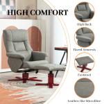 HOMCOM Adjustable Recliner Chair with Footstool - Grey