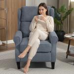 HOMCOM Grey Fabric Recliner Armchair