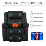 Heated Leather Electric Recliner with Massage функціями