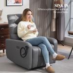 Grey Electric Recliner Chair with USB & Phone Holder