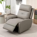 HOMCOM Grey Manual Recliner Chair for Living Room