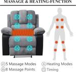 Heated Massage Electric Recliner Armchair Sofa