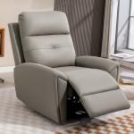 HOMCOM Grey Manual Recliner Chair for Living Room
