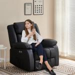 Heated Leather Massage Recliner Chair with Support