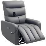 Grey Electric Recliner Chair with USB & Phone Holder