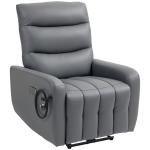 Grey Electric Recliner Chair with USB & Phone Holder