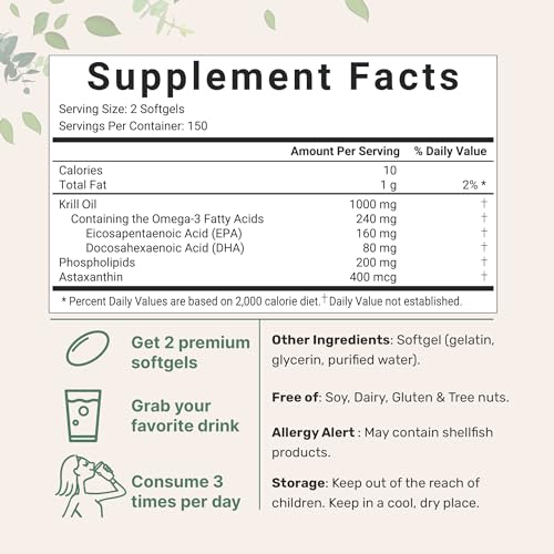 Antarctic Krill Oil 1000mg - Omega-3 Supplement