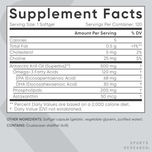 Antarctic Krill Oil Omega 3 Softgels 500mg