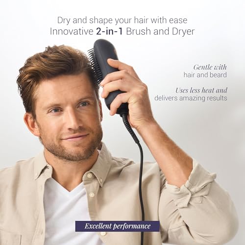 2-in-1 Infrared Hair Brush Dryer for Men