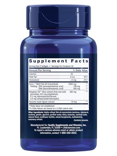 Omega-3 EPA/DHA Fish Oil with Olive Extract