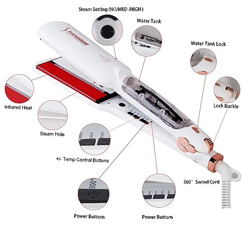 2-in-1 Infrared Flat Iron & Curler for Hair