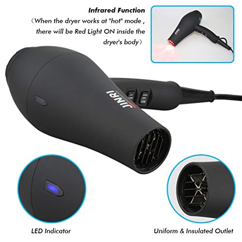 Professional Ionic Infrared Hair Dryer with Diffuser & Concentrator